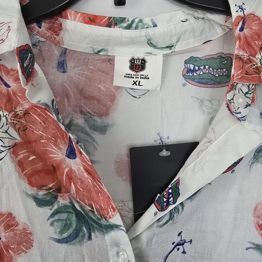 Wes & Willy Florida Gators UF College Crepe Full-Button Swimsuit Cover-Up NWT - Picture 5 of 9
